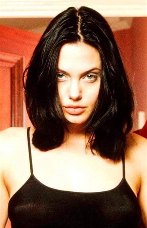 angelina jolie young with black hair